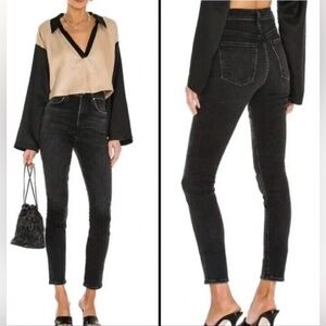 Agolde skinny jeans High Rise Organic Cotton Pinch Waist in faded black Size 28
